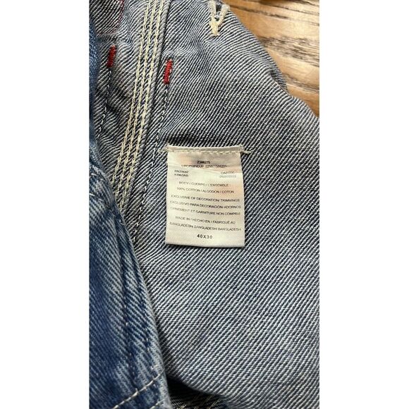Dickies Bib Overalls Men's Size 40 Blue Denim 40x30 Carpenter Workwear Pant 8302 - Picture 7 of 7